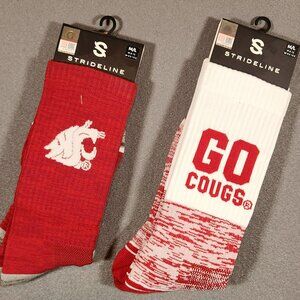 Strideline NCAA WSU Washington State University Full Knit Crew Socks, 2 pair
